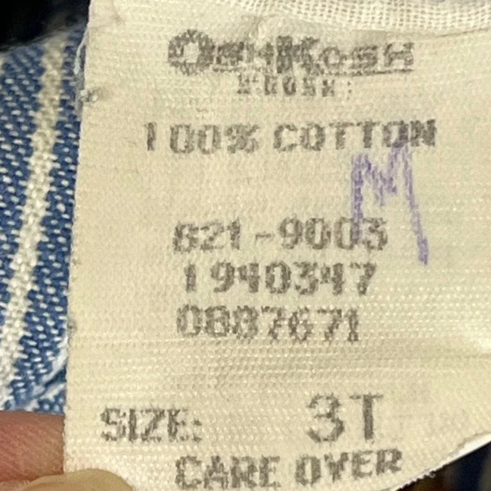 Vintage OshKosh B'gosh Hickory Stripe Overalls Toddler 3T